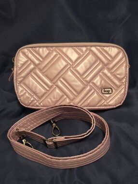 lug Quilted Crossbody Bag in Metallic Lilac